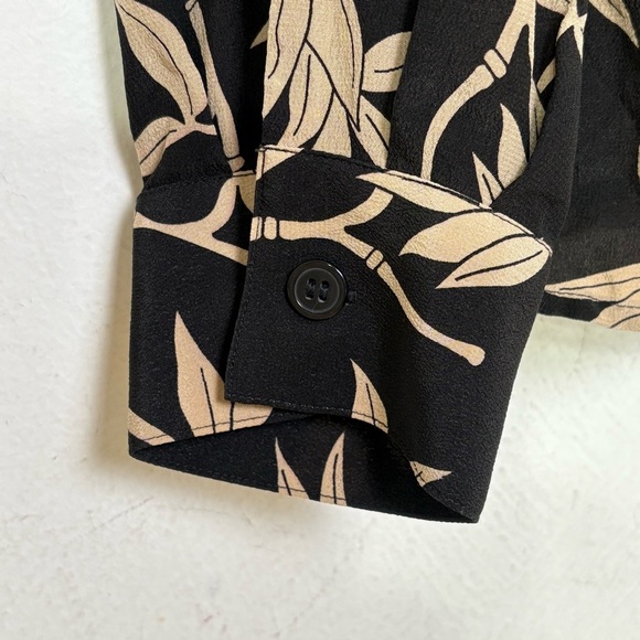 EVAN PICONE Vintage 100% Silk Bamboo Print Long Sleeve Blouse 12 M/L - Picture 4 of 14